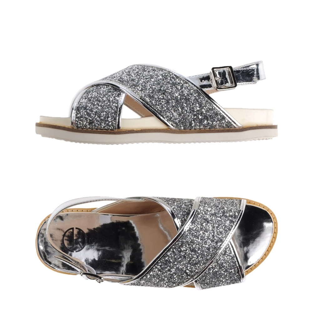 Relish Silver Sparkly Glitter Varnished Sandals
